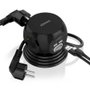 Aisens Regleta de Sobremesa ASPS-2A2C05-BK con 3 Tomas y 4 Puertos USB, Negro